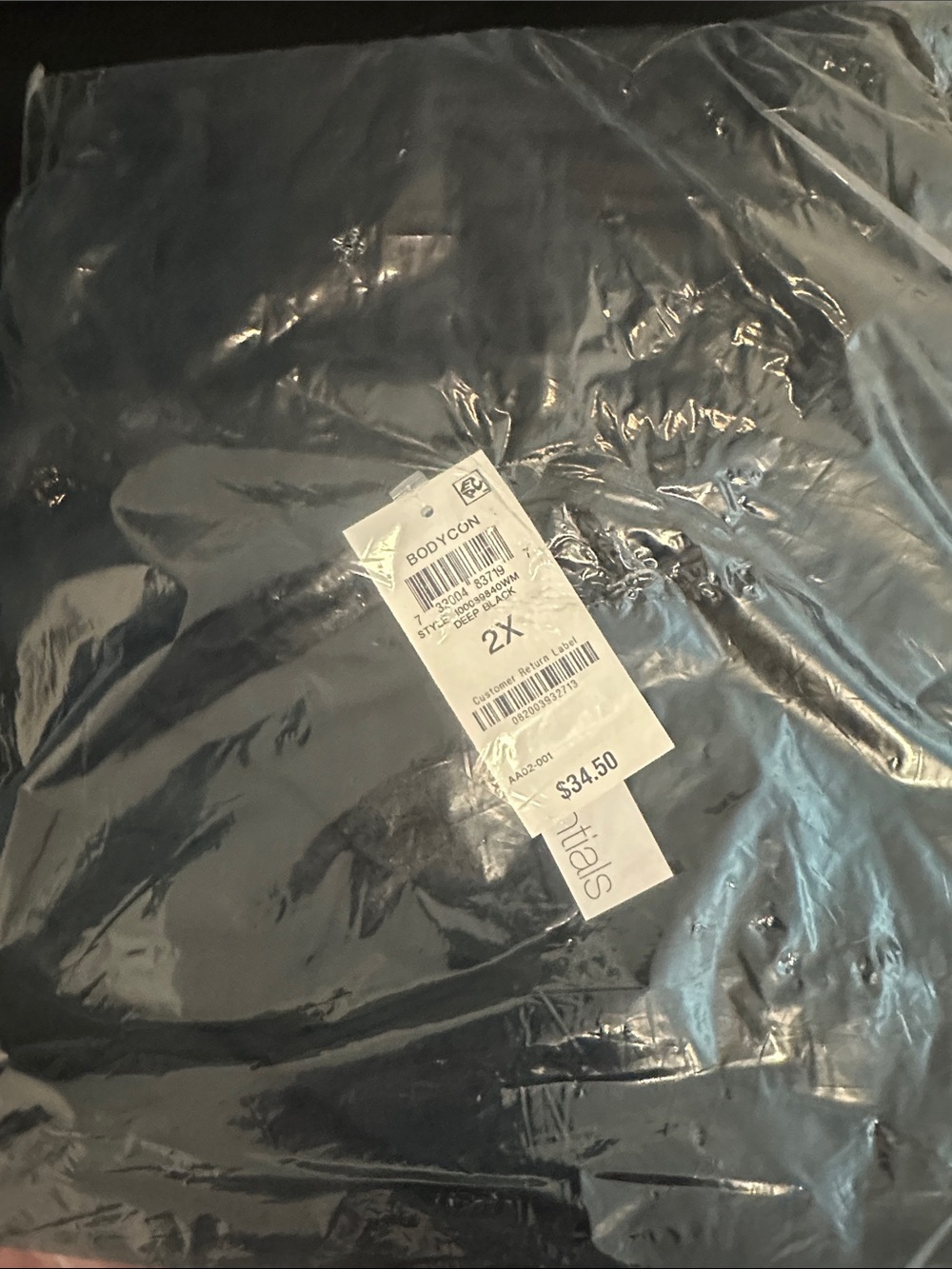 Bodycon Dress 2X in Black